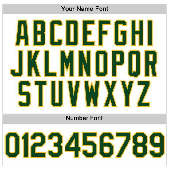 Maglia da baseball autentica personalizzata verde-oro con linea bianca Maglia da baseball autentica personalizzata verde-oro con linea bianca