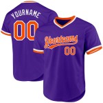 Maglia da baseball personalizzata autentica, viola, retrò, arancione e bianca Maglia da baseball personalizzata autentica, viola, retrò, arancione e bianca