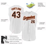 Maglia da baseball senza maniche bianca arancione autentica nera a righe personalizzata Maglia da baseball senza maniche bianca arancione autentica nera a righe personalizzata