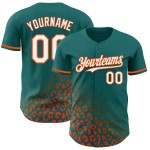 Maglia da baseball con stampa autentica 3D Fade Design personalizzata leopardata bianco-arancione Maglia da baseball con stampa autentica 3D Fade Design personalizzata leopardata bianco-arancione