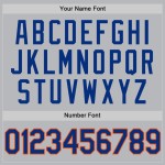 Maglia da baseball autentica retrò grigia blu-arancio personalizzata Maglia da baseball autentica retrò grigia blu-arancio personalizzata
