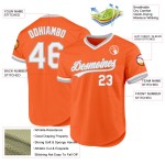 Maglia da baseball personalizzata arancione autentica bianca e grigia, stile retrò Maglia da baseball personalizzata arancione autentica bianca e grigia, stile retrò