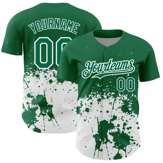 Splash Design Kelly 3D Bianco Autentico Astratto Modello Baseball Verde Personalizzato Grunge Maglia Art Splash Design Kelly 3D Bianco Autentico Astratto Modello Baseball Verde Personalizzato Grunge Maglia Art