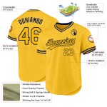 Maglia da baseball retrò autentica personalizzata in oro blu navy Maglia da baseball retrò autentica personalizzata in oro blu navy