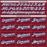 Maglia da baseball personalizzata Fade White-Navy Pinstripe autentica alla moda bordeaux Maglia da baseball personalizzata Fade White-Navy Pinstripe autentica alla moda bordeaux