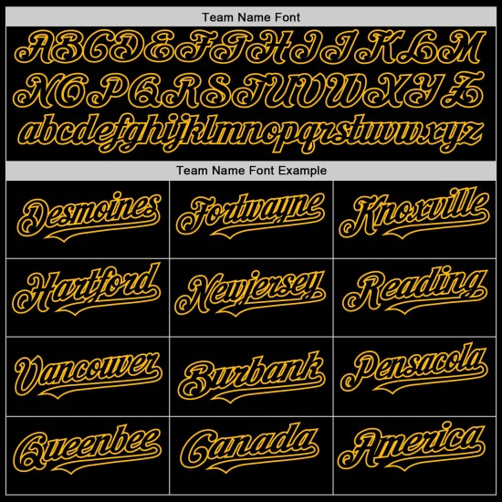 Maglia da baseball personalizzata nera autentica senza maniche color oro Maglia da baseball personalizzata nera autentica senza maniche color oro