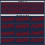 Maglia da baseball rossa con motivo astratto grunge blu navy, autentica arte 3D personalizzata, design a schizzi Maglia da baseball rossa con motivo astratto grunge blu navy, autentica arte 3D personalizzata, design a schizzi