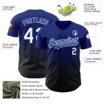 Maglia da baseball personalizzata Fade Royal, bianca e nera, autentica e alla moda Maglia da baseball personalizzata Fade Royal, bianca e nera, autentica e alla moda