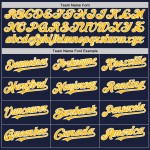 Maglia da baseball personalizzata oro-bianca, blu navy, autentica Maglia da baseball personalizzata oro-bianca, blu navy, autentica
