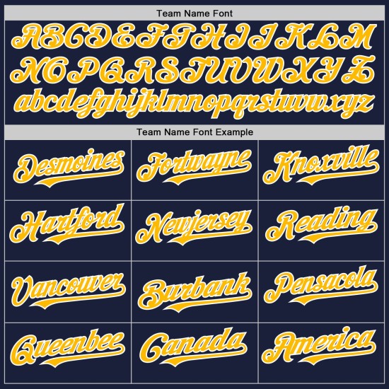 Maglia da baseball personalizzata oro-bianca, blu navy, autentica Maglia da baseball personalizzata oro-bianca, blu navy, autentica