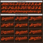 Maglia da baseball personalizzata bianca e arancione, autentica, alla moda, a righe marroni Maglia da baseball personalizzata bianca e arancione, autentica, alla moda, a righe marroni