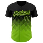 Maglia da baseball con motivo 3D personalizzato quadrato, nera neon, autentica, sfumata, verde, forme Maglia da baseball con motivo 3D personalizzato quadrato, nera neon, autentica, sfumata, verde, forme