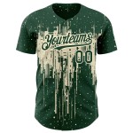 Maglia da baseball personalizzata con schizzi di vernice verde autentica e motivo 3D Art Dripping Maglia da baseball personalizzata con schizzi di vernice verde autentica e motivo 3D Art Dripping