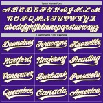 Maglia da baseball vintage personalizzata, viola, autentica, oro e nero Maglia da baseball vintage personalizzata, viola, autentica, oro e nero