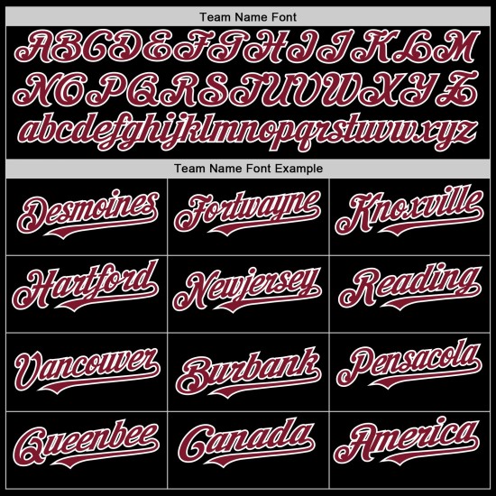 Maglia da baseball personalizzata nera, autentica, stile retrò, in cremisi e bianco Maglia da baseball personalizzata nera, autentica, stile retrò, in cremisi e bianco