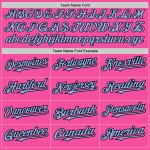 Maglia da baseball a righe rosa personalizzata, autentica, azzurra e nera Maglia da baseball a righe rosa personalizzata, autentica, azzurra e nera