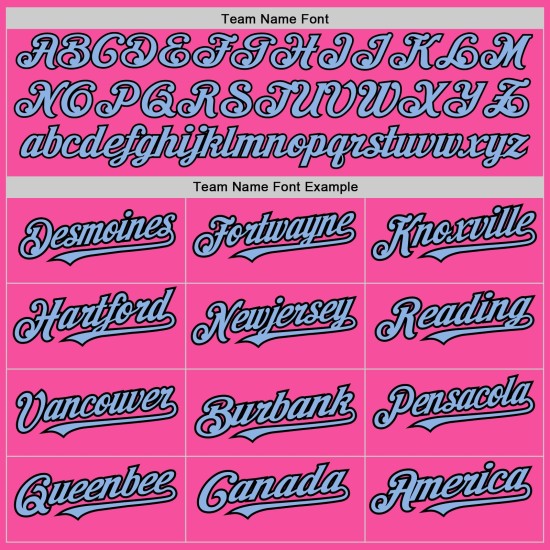 Maglia da baseball a righe rosa personalizzata, autentica, azzurra e nera Maglia da baseball a righe rosa personalizzata, autentica, azzurra e nera