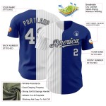 Maglia da baseball autentica Royal nera e grigia a righe sottili, personalizzata alla moda Maglia da baseball autentica Royal nera e grigia a righe sottili, personalizzata alla moda