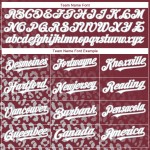 Maglia da baseball con stampa leopardata sbiadita personalizzata, modello 3D bordeaux autentico, bianco-grigio Maglia da baseball con stampa leopardata sbiadita personalizzata, modello 3D bordeaux autentico, bianco-grigio