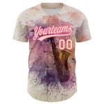 Maglia da baseball Jazz rosa internazionale, autentica, personalizzata, con design 3D, modello Cream City International. Maglia da baseball Jazz rosa internazionale, autentica, personalizzata, con design 3D, modello Cream City International.