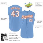 Maglia da baseball leggera personalizzata autentica bianca-arancione blu senza maniche Maglia da baseball leggera personalizzata autentica bianca-arancione blu senza maniche
