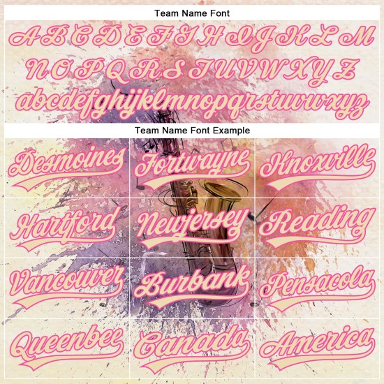 Maglia da baseball Jazz rosa internazionale, autentica, personalizzata, con design 3D, modello Cream City International. Maglia da baseball Jazz rosa internazionale, autentica, personalizzata, con design 3D, modello Cream City International.