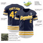 Maglia da baseball personalizzata oro-bianca, blu navy, autentica Maglia da baseball personalizzata oro-bianca, blu navy, autentica