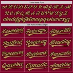Maglia da baseball autentica nera antica personalizzata Gold Throwback Maroon Maglia da baseball autentica nera antica personalizzata Gold Throwback Maroon