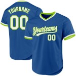 Maglia da baseball vintage autentica, bianca e blu neon, personalizzata, verde Maglia da baseball vintage autentica, bianca e blu neon, personalizzata, verde
