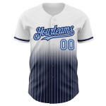 Maglia a righe blu navy, alla moda, leggera, autentica, sbiadita, personalizzata, bianca, da baseball Maglia a righe blu navy, alla moda, leggera, autentica, sbiadita, personalizzata, bianca, da baseball