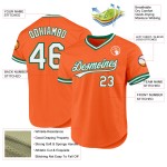 Maglia da baseball retrò bianca e verde Kelly personalizzata arancione autentica Maglia da baseball retrò bianca e verde Kelly personalizzata arancione autentica