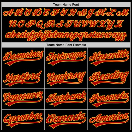 Maglia da baseball personalizzata retrò autentica, rossa e oro, nera Maglia da baseball personalizzata retrò autentica, rossa e oro, nera