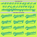 Maglia da baseball autentica, stile retrò, verde acqua neon e bianca, personalizzata Maglia da baseball autentica, stile retrò, verde acqua neon e bianca, personalizzata