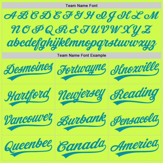 Maglia da baseball autentica, stile retrò, verde acqua neon e bianca, personalizzata Maglia da baseball autentica, stile retrò, verde acqua neon e bianca, personalizzata