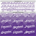 Maglia da baseball 3D autentica con motivo a gradiente personalizzato bianco, viola, quadrata Maglia da baseball 3D autentica con motivo a gradiente personalizzato bianco, viola, quadrata