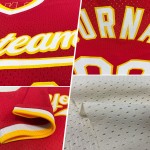 Maglia da baseball personalizzata autentica rossa e bianca retrò, color crema, modello Royal Maglia da baseball personalizzata autentica rossa e bianca retrò, color crema, modello Royal