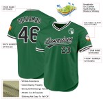 Maglia da baseball retrò personalizzata Kelly Green nera e bianca autentica Maglia da baseball retrò personalizzata Kelly Green nera e bianca autentica