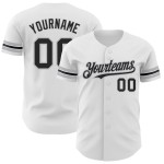 Maglia da baseball personalizzata autentica nera e grigia bianca Maglia da baseball personalizzata autentica nera e grigia bianca