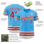Maglia da baseball autentica personalizzata Sky, linea blu rossa e bianca Maglia da baseball autentica personalizzata Sky, linea blu rossa e bianca