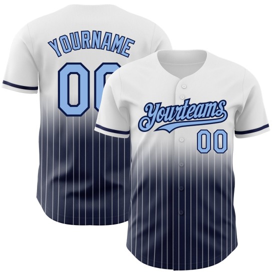 Maglia a righe blu navy, alla moda, leggera, autentica, sbiadita, personalizzata, bianca, da baseball Maglia a righe blu navy, alla moda, leggera, autentica, sbiadita, personalizzata, bianca, da baseball