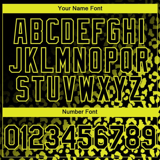 Maglia da baseball gialla con motivo leopardato, stampa 3D personalizzata, design autentico, sfumatura nera neon Maglia da baseball gialla con motivo leopardato, stampa 3D personalizzata, design autentico, sfumatura nera neon