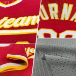 Maglia da baseball autentica retrò grigia blu-arancio personalizzata Maglia da baseball autentica retrò grigia blu-arancio personalizzata