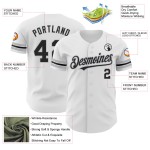 Maglia da baseball personalizzata autentica nera e grigia bianca Maglia da baseball personalizzata autentica nera e grigia bianca