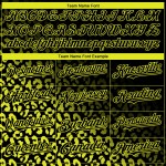 Maglia da baseball gialla con motivo leopardato, stampa 3D personalizzata, design autentico, sfumatura nera neon Maglia da baseball gialla con motivo leopardato, stampa 3D personalizzata, design autentico, sfumatura nera neon
