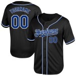 Maglia da baseball personalizzata autentica in mesh nera, stile retrò, colore bianco-reale Maglia da baseball personalizzata autentica in mesh nera, stile retrò, colore bianco-reale
