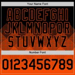 Maglia da baseball personalizzata con motivo quadrato arancione Forme, design autentico 3D nero Maglia da baseball personalizzata con motivo quadrato arancione Forme, design autentico 3D nero
