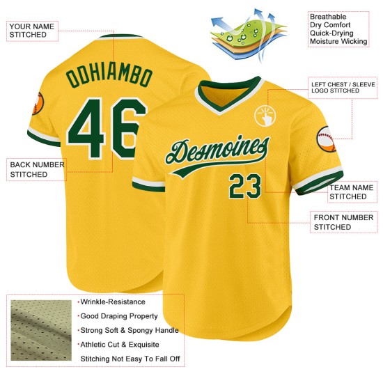 Maglia da baseball vintage autentica, verde-bianca, personalizzata Maglia da baseball vintage autentica, verde-bianca, personalizzata