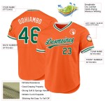 Maglia arancione autentica personalizzata da baseball verde-bianca, stile retrò Kelly Maglia arancione autentica personalizzata da baseball verde-bianca, stile retrò Kelly