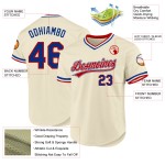 Maglia da baseball personalizzata autentica rossa e bianca retrò, color crema, modello Royal Maglia da baseball personalizzata autentica rossa e bianca retrò, color crema, modello Royal