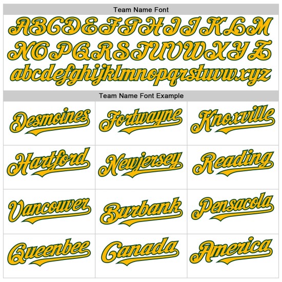 Maglia da baseball autentica personalizzata verde-oro con linea bianca Maglia da baseball autentica personalizzata verde-oro con linea bianca